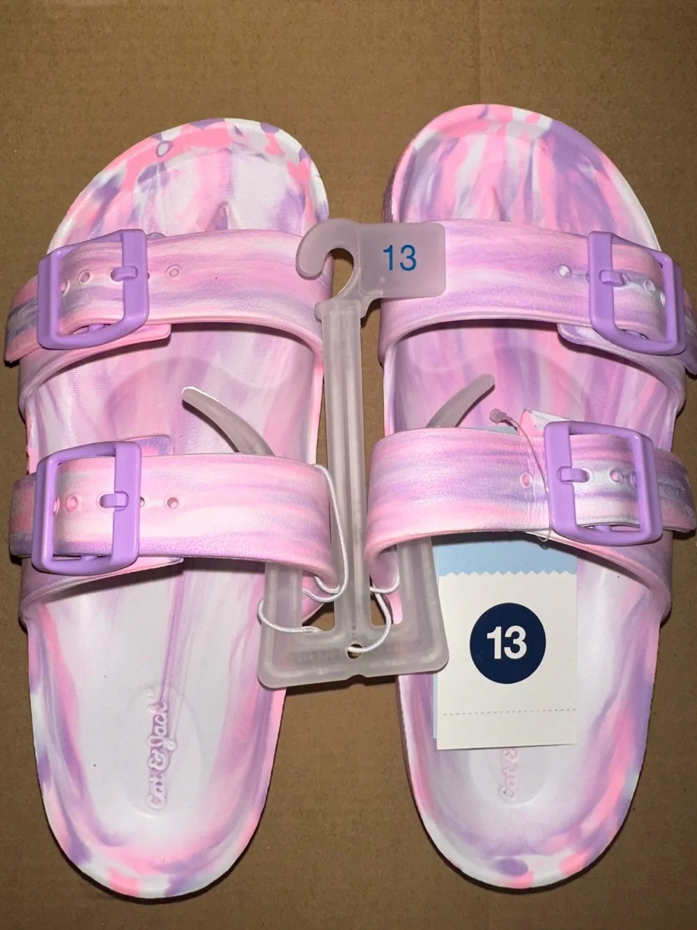cat & jack girls’ double strap sandals – pink & lavender 🌸